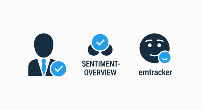 Sentiment analysis and customer feedback tracking status icons with sentiment feedback analysis tracking emotions customer satisfaction business positive management interface research