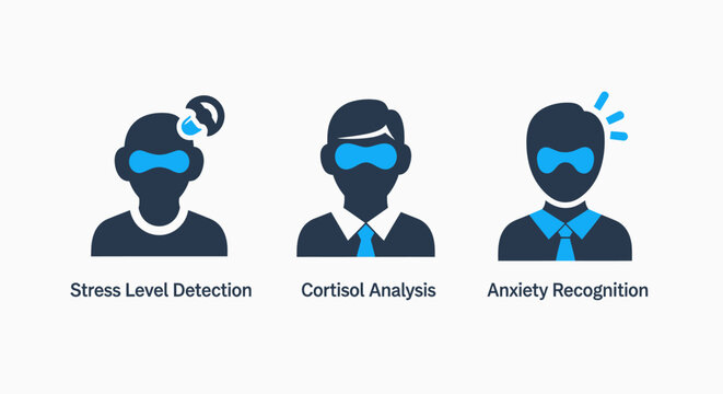 Mental health and stress analysis icons collection with detection analysis psychology wellness behavior diagnostic evaluation disorder counseling clinical feedback condition monitoring