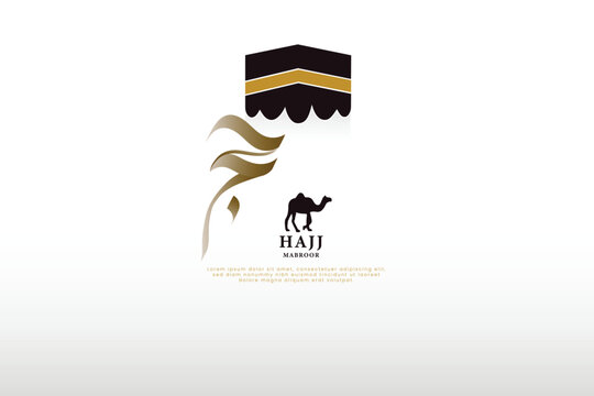Decorative illustration of AL Hajj with the Kaaba.