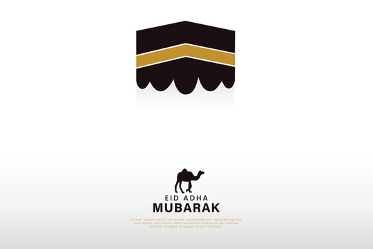 Decorative illustration of AL Hajj with the Kaaba.