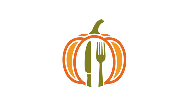 Autumnal Gastronomy Emblem: Pumpkin Dining, Culinary Harvest, and Seasonal Delights