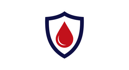 Fototapeta premium Blood Safety Emblem, Hematology and Donation Symbol, Protection and Healthcare Icon