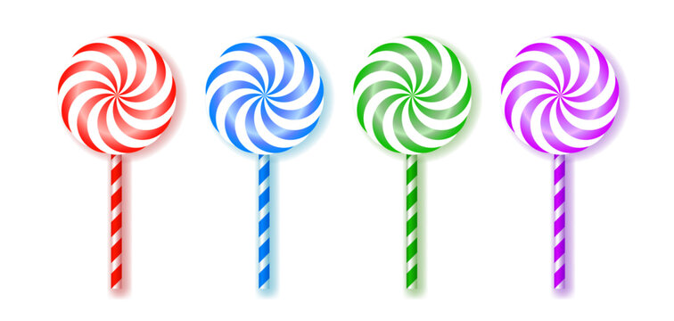 Color lollipops set. Isolated vector objects