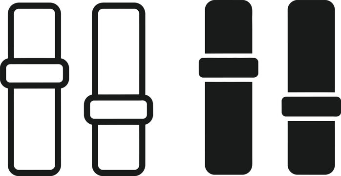 Pair of vertical adjustment slider icons displayed in both solid and linear outline styles