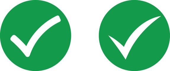 Green tick mark and approbal web icon on isolated transparent background vector illustration  © mahbub studio