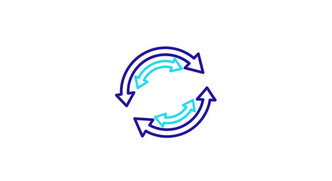 Circular Arrows Symbolizing Process, Repetition and Renewal in a Modern, Simple Style