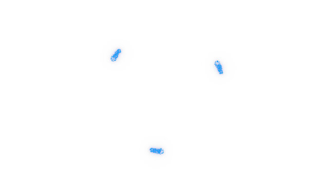 Blue glowing particles scattered reloading circle isolated on transparent background