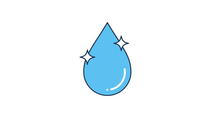 Obraz premium Clean Water Drop Symbol Vector Illustration for Purity and Freshness Concept Design