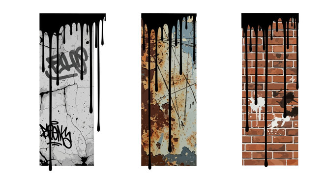 Graffiti on urban walls closeup details.