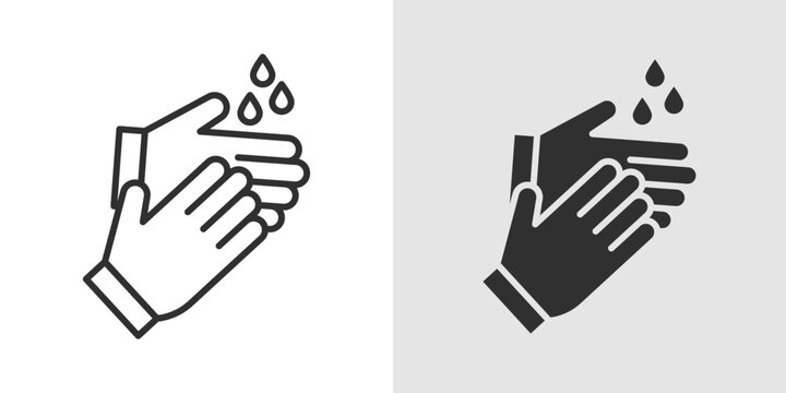 Clean Hands Icon representing hand hygiene, germ prevention, and proper washing practices to maintain health and prevent the spread of infections.