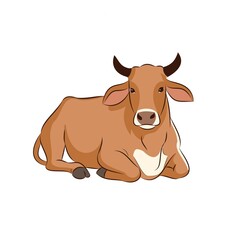 Farm animal cow character isolated on white background for design. © Creative