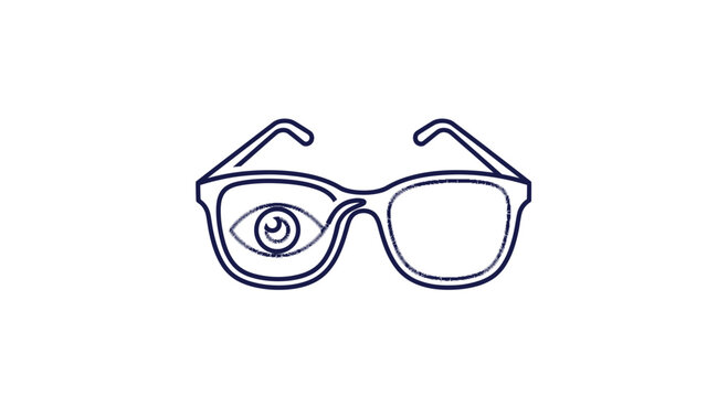 Conceptual Spectacles Depicting Vision Clarity and Visual Representation in Minimalist Style