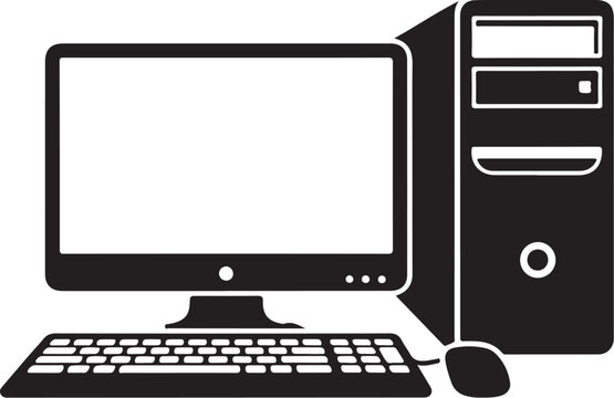 Black computer desktop with monitor keyboard and mouse