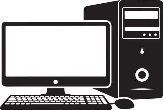 Black computer desktop with monitor keyboard and mouse