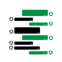 Fototapeta premium A set of stylized chat bubbles in green and black, mimicking a mobile messaging app interface for digital communication design.