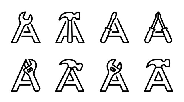 Letters with tools combined.