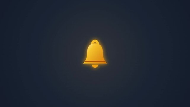 Animated Notification Bell Icon with Red Badge Counter Ringing on Dark Blue Background