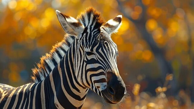 A beautiful zebra with black and white stripes in a natural environment