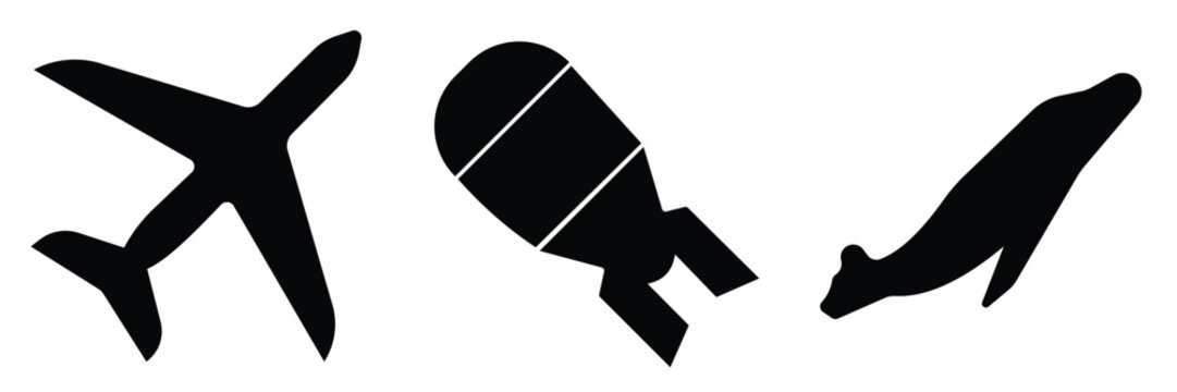 Missile icon concept set. Simple icon collection 
