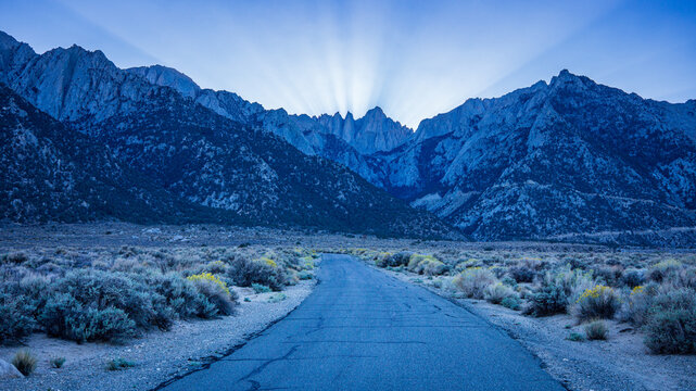 Road Into The Sierra Nevada Mountains Near Lone Pine California