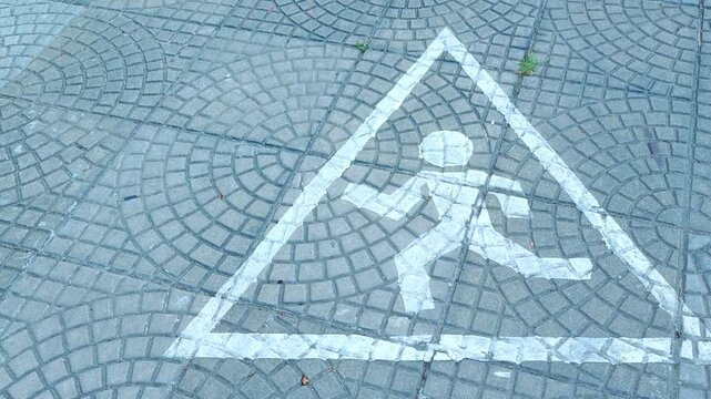Traffic signs, driving routes, on the road.
