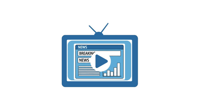 Television with news and graph.