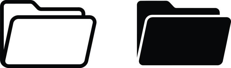 Two variations of file folder symbols for organizing digital documents and managing your computer information systems © MDABDUS