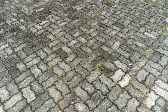 These concrete paving blocks have a distinctive wavy or zigzag shape that allows them to interlock tightly when installed. They are commonly used for driveways, patios, and walkways.
