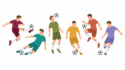 Group of male soccer players in action, playing football © GraphWorks