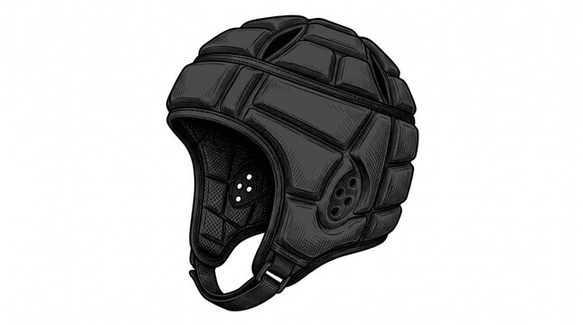 Lightweight rugby scrum cap with padded protection isolated on white background, designed for comfort and head safety during play.