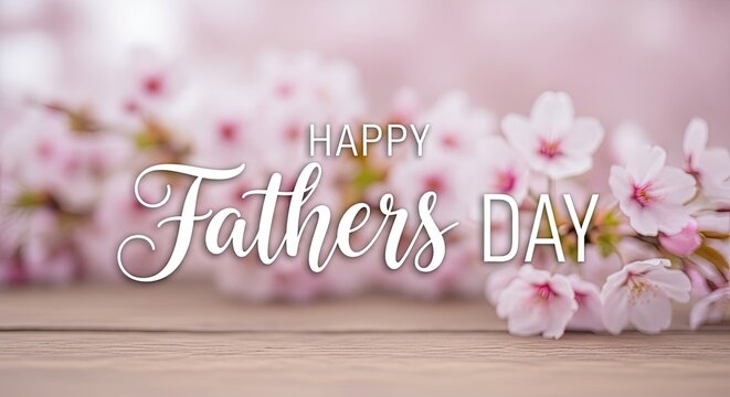 Happy father's day greeting with floral background
