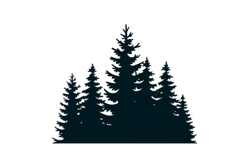 Fototapeta premium Dense Pine Forest Cluster Landscape Style