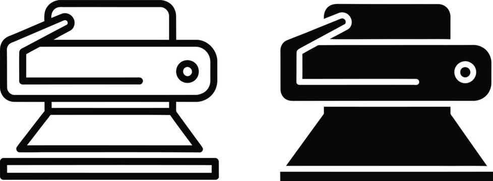Electric orbital sander tool icons in solid and line style for professional woodworking construction equipment sets