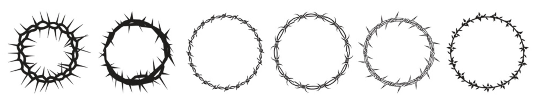 crown of thorns vector pack vector illustration