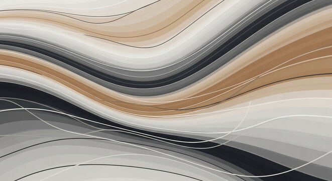 Abstract wave background with a stack of old paper documents and news media