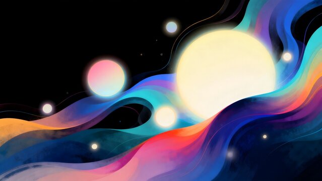 Abstract colorful space waves