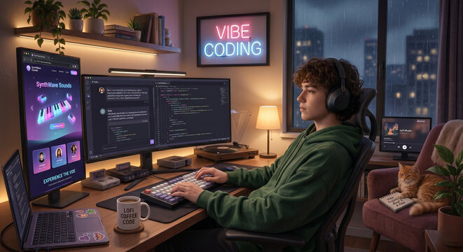 Student Vibe coding at home