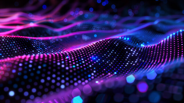 Abstract colorful dots pattern with vibrant wave effect