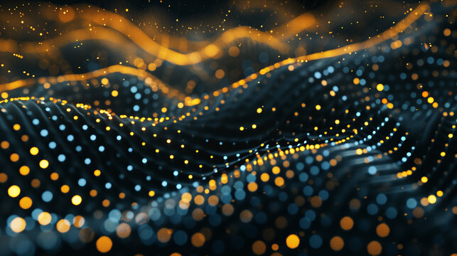 Abstract colorful dots pattern with vibrant wave effect
