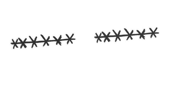 Stitched Line Scribble Brush Stroke Sewing Pattern Design Element