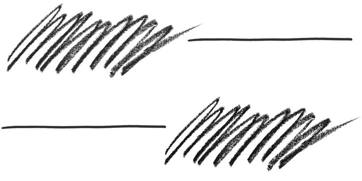 Hand Drawn Scribble and Straight Lines Brush Set
