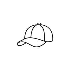 Fototapeta premium Minimalist Baseball Cap Outline Icon