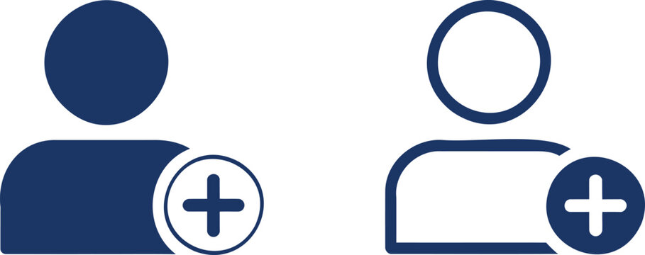 Add user account profile in blue outline style on a white background
