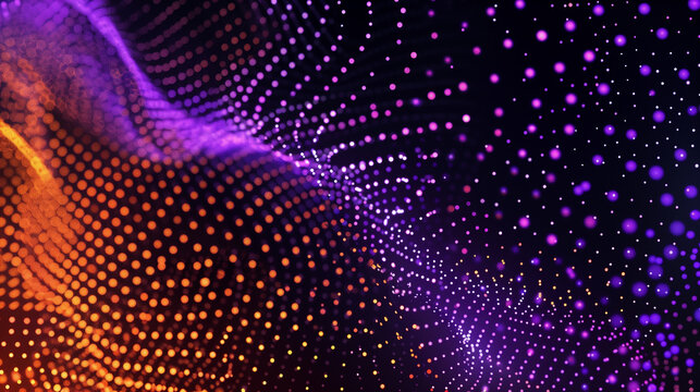 Abstract colorful dots pattern with vibrant wave effect