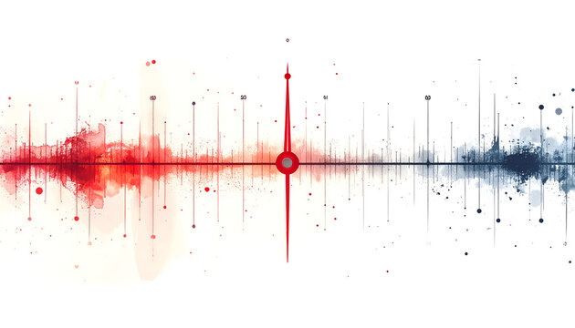 Radio dial with a red needle pointing to ninety eight on a white background representing schlager music on public airwaves generative AI