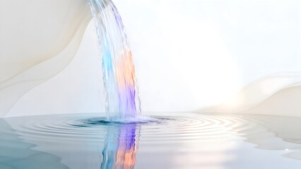 Naklejka premium Colorful water flow creating ripples