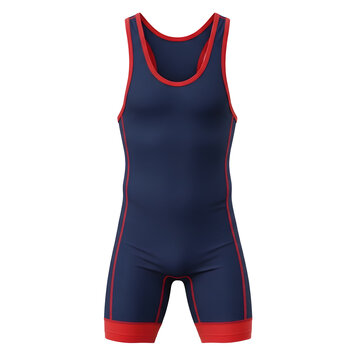 Wrestling singlet on black background isolated on transparent background