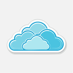 Fototapeta premium Stylized Blue Clouds Icon