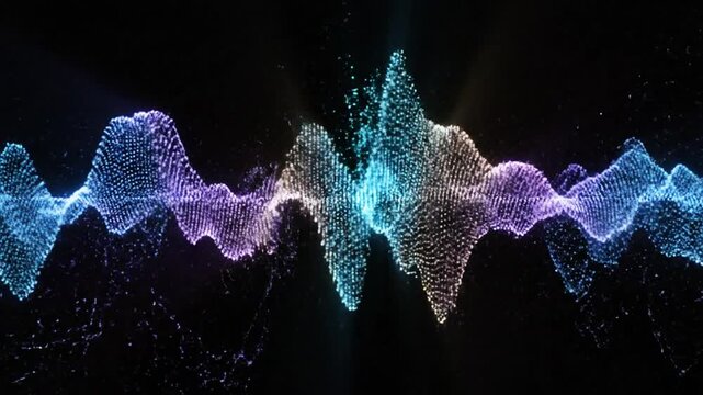 Abstract Digital Sound Waveform Visualization.