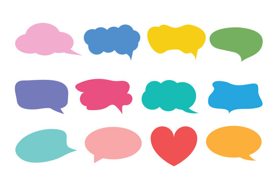 Set of call out, speech bubbles, chats, elements icons.